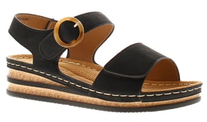 Ever So Soft Womens Wedge Sandals Want Touch Fastening black