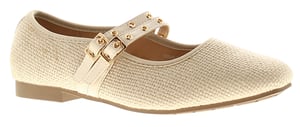 Apache Womens Flat Shoes Halima Buckle beige