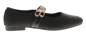 Apache Womens Flat Shoes Halima Buckle black