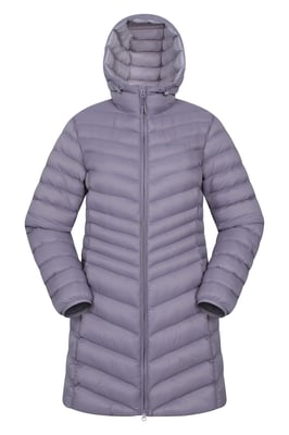 'Florence' Women's Long Padded Jacket Water Resistant Winter Coat Purple