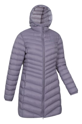 'Florence' Women's Long Padded Jacket Water Resistant Winter Coat Purple