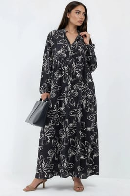 Comfortabele Geprinte Maxi-Jurk