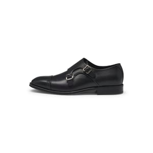 Men's Boss Derrek Monk Capped Toe Block Heel Oxfords in Black