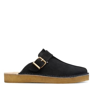 Men's Clarks Originals Trek Mule Suede Boat Shoes in Black