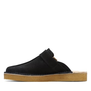 Men's Clarks Originals Trek Mule Suede Boat Shoes in Black