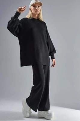 Losse Pasvorm Sweater & Broek Gebreide Set