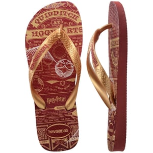 Men's Havaianas Hogwarts Graphic Print Thong Toe Flip Flops in Mahogany