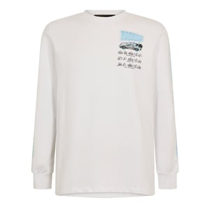 Men's Criminal Damage Crew Neck Long Sleeve Jersey T-Shirt in White
