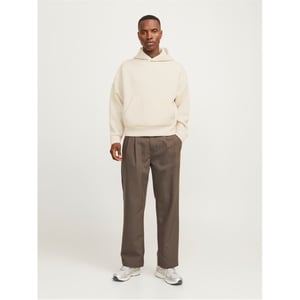 Men's Jack and Jones Kinetic Relaxed Fit Kangaroo Pocket Sweatshirt in Moonbeam