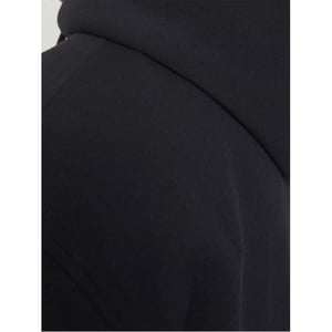 Men's Jack and Jones Vester Hooded Ribbed Cuff Lettering Sweat Jacket in Black