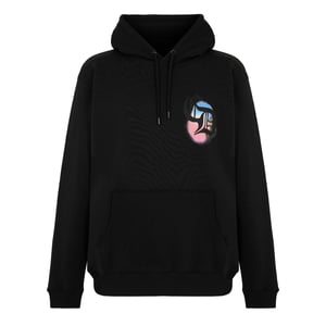Men's Criminal Damage Gothic Spray Detail Hooded Long Sleeve Sweatshirt in Black