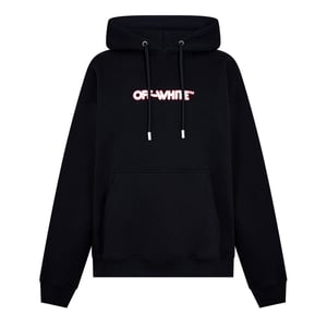 Men's Off White Rnd Logo Skt Hoody in Black-White