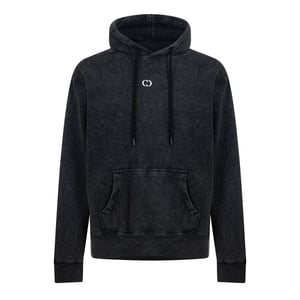Men's Criminal Damage Galaxy Hooded Long Sleeve Sweatshirt in Black Wash