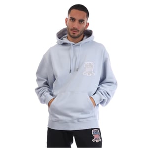 Men's Avirex Jackson Hooded Neck Long Sleeve Sweatshirt in Sky Blue