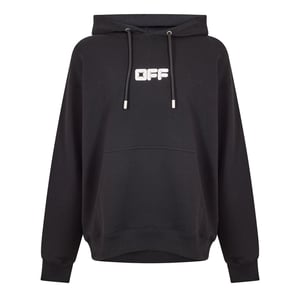 Men's Off White Overhead Hoodie in Black