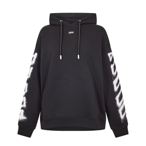 Men's Off White Overhead Hoodie in Black