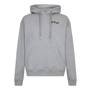 Men's Off White Flower Arrow Hooded Neck Long Sleeve Sweatshirt in Grey/Black