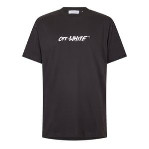 Men's Off White Slim Fit T Shirt in Black