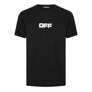 Men's Off White Slim Fit T Shirt in Black
