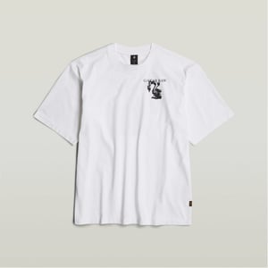 Men's G Star Industrial Regular Fit Crew Neck T-Shirt in White