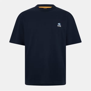 Men's Boss Crew Neck Short Sleeve Regular Fit T-Shirt in Dark Blue