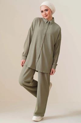 Oversized Skjorta & Byxor Tvådelat Set