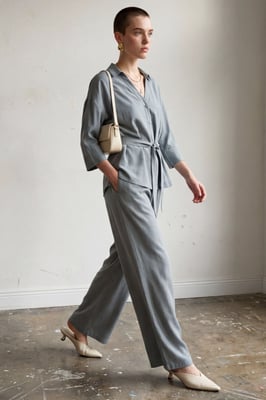 Tencel Twee-delige Set met Strikdetail