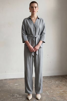 Tencel Twee-delige Set met Strikdetail