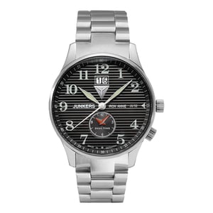 JUNKERS Iron Annie Ju52 Series Men's Quartz Watch with Silver Steel Bracelet 6640M-2