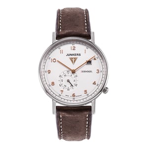 JUNKERS Icebird F13 Series Men's Quartz Watch with Brown Leather Strap 6730-4