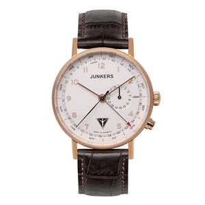JUNKERS Icebird F13 Series Men's Quartz Watch with Brown Leather Strap 6736-4
