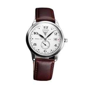 JUNKERS Dessau 1926 Flatline Series Men's Quartz Watch with Brown Leather Strap 6334-1