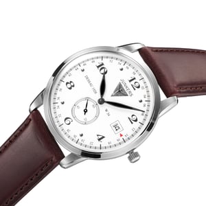 JUNKERS Dessau 1926 Flatline Series Men's Quartz Watch with Brown Leather Strap 6334-1