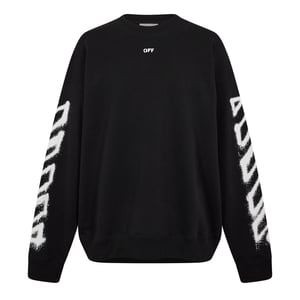 Men's Off White Crew Sweatshirt in Black