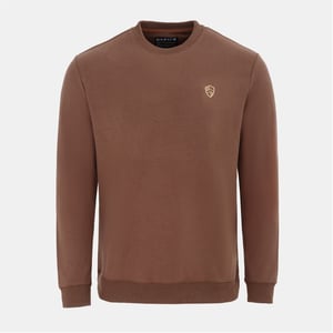 Men's Howick Crew Neck Jumper in Dark Brown