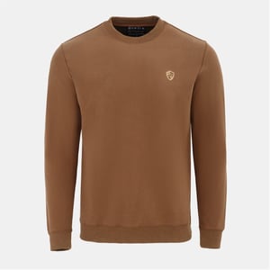 Men's Howick Crew Neck Jumper in Brown