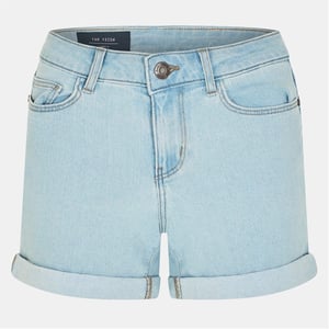 Women's Noisy May Slim Fit Denim Bermuda Shorts in Lt Blue Denim