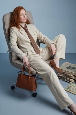 Geknoopte Jas en Plissé Broek Twee-Delige Set