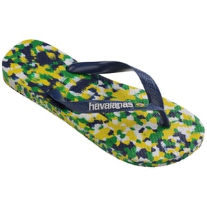 Men's Havaianas Brasil Camo Patterned Flip Flops in White/Blue