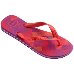 Men's Havaianas Hav. Brasil Fresh Black Black Leaf Flip Flops in Rose Gum