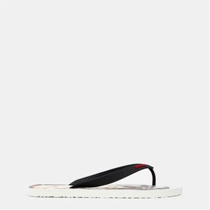Men's Hugo Arvel Thong Toe Graphic Print Flip Flops in Open Beige