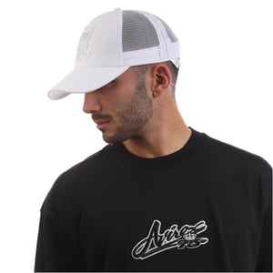 Accessories Avirex Solid Patterned Starrett Trucker Cap with Logo in White