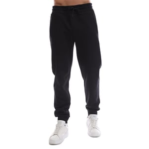 Men's Emporio Armani EA7 Solid Patterned Slim Tapered Joggers in Nero