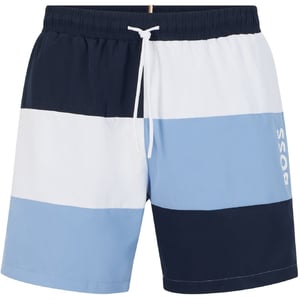 Men's Boss Court Color Block Swim Trunk in Dark Blue