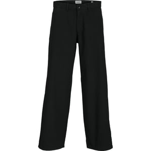 Men's Jack and Jones Solid Patterned Straight Chinos in Black