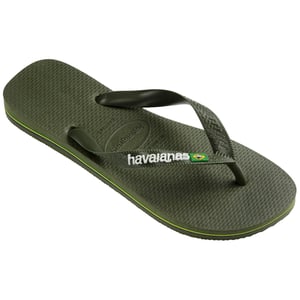 Women's Havaianas Hav. Brasil Logo Ruby Red Ruby Red Flip Flops in .Green