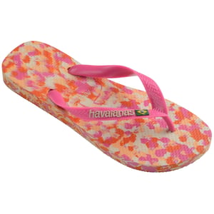 Women's Havaianas Brasil Camo Patterned Flip Flops in Pink Flux