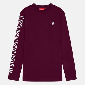Men's Fenchurch Walsh Regular Fit Long Sleeve T-Shirt in Burgundy