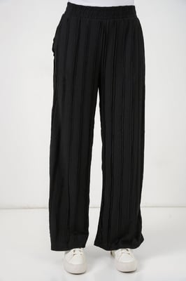 Brede Pijpen Textuur Pull-On Broek