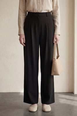 Comfort Plissé Rechte Pantalon